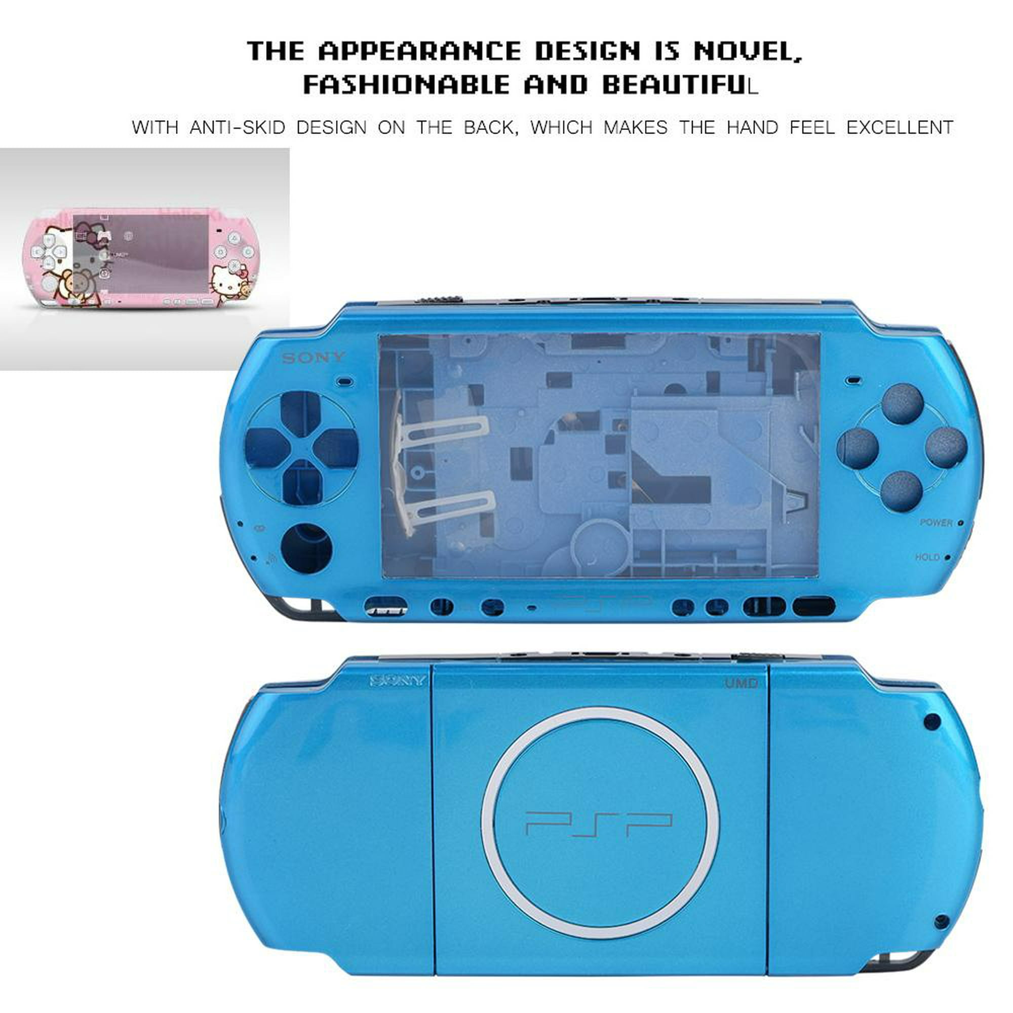 Funda protectora de buena calidad para consola de juegos PSP 3000 PSP3000,  carcasa completa de repuesto, Color azul - AliExpress