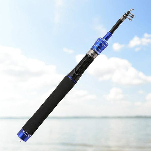 Caña de pescar Fibra de carbono Caña de pescar telescópica Aparejo sensible  (Azul A 1.8m) Likrtyny Para estrenar