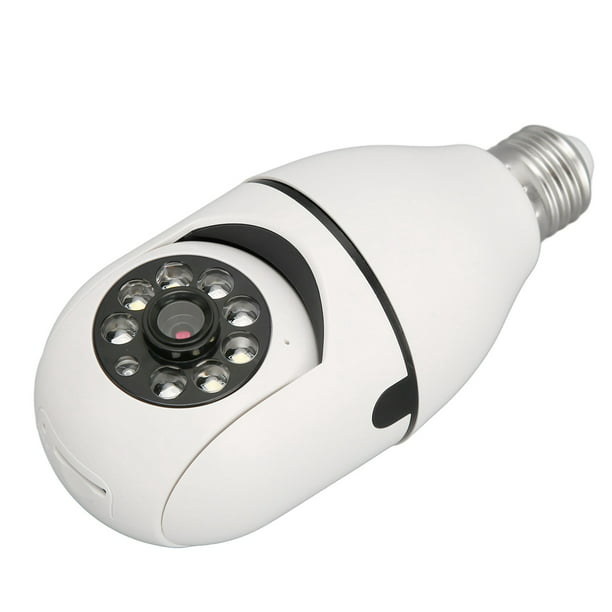 Cámara de seguridad con bombilla, cámara de visión nocturna inteligente HD  inalámbrica 1080P, cámara de vigilancia con bombilla panorámica de 360