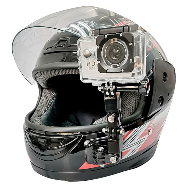PGYTECH Soporte adhesivo para casco de motocicleta para cámaras GoPro, negro