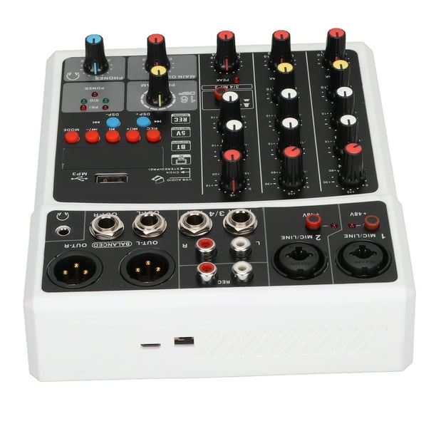 BOMGE X-8 Profesional Mezclador de Audio de 8 Canales Placa de Sonido  Consola de Mezcla 8 Mic/Line Interfaz de Entrada USB/MP3/Bluetooth Entrada  48V