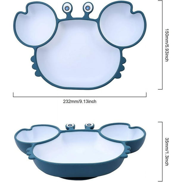 Plato con ventosa para bebé, vajilla de silicona, mantel individual de  silicona para bebé con cucharas, plato de succión sin Bpa para lavavajillas  y micro Nndes (azul) YONGSHENG 8390613368089