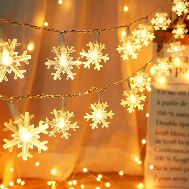 Luces LED de alambre de pilas para decoración navideña de bodas 30 LED  blanco cálido Fernando luces de cadena