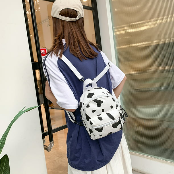 Bolso Casual para Mujeres Escuela Mochila cuero de hombro Mini mochila  blanco