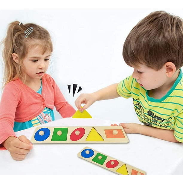 Juguetes de madera Montessori para bebé, puzles de aprendizaje temprano,  juegos educativos para niños, 1, 2 y 3 años - AliExpress