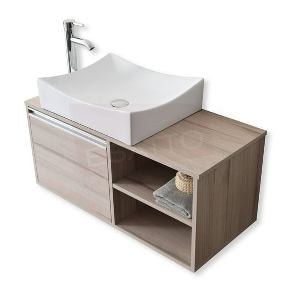 esatto mueble para baño dduc vela con lavabo monomando y desages esatto dduc vela