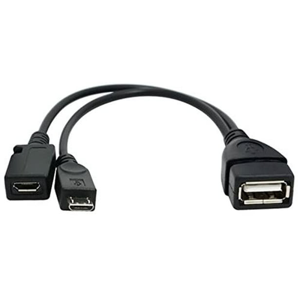 Adaptador de puerto USB, cable OTG y fuente de alimentación