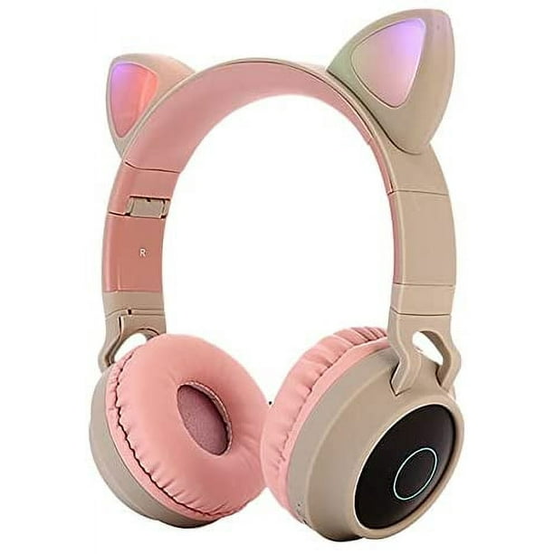 Audifonos Auriculares Para Niñas Bluetooth Rosa Con Orejas Plegables  Calidad NEW