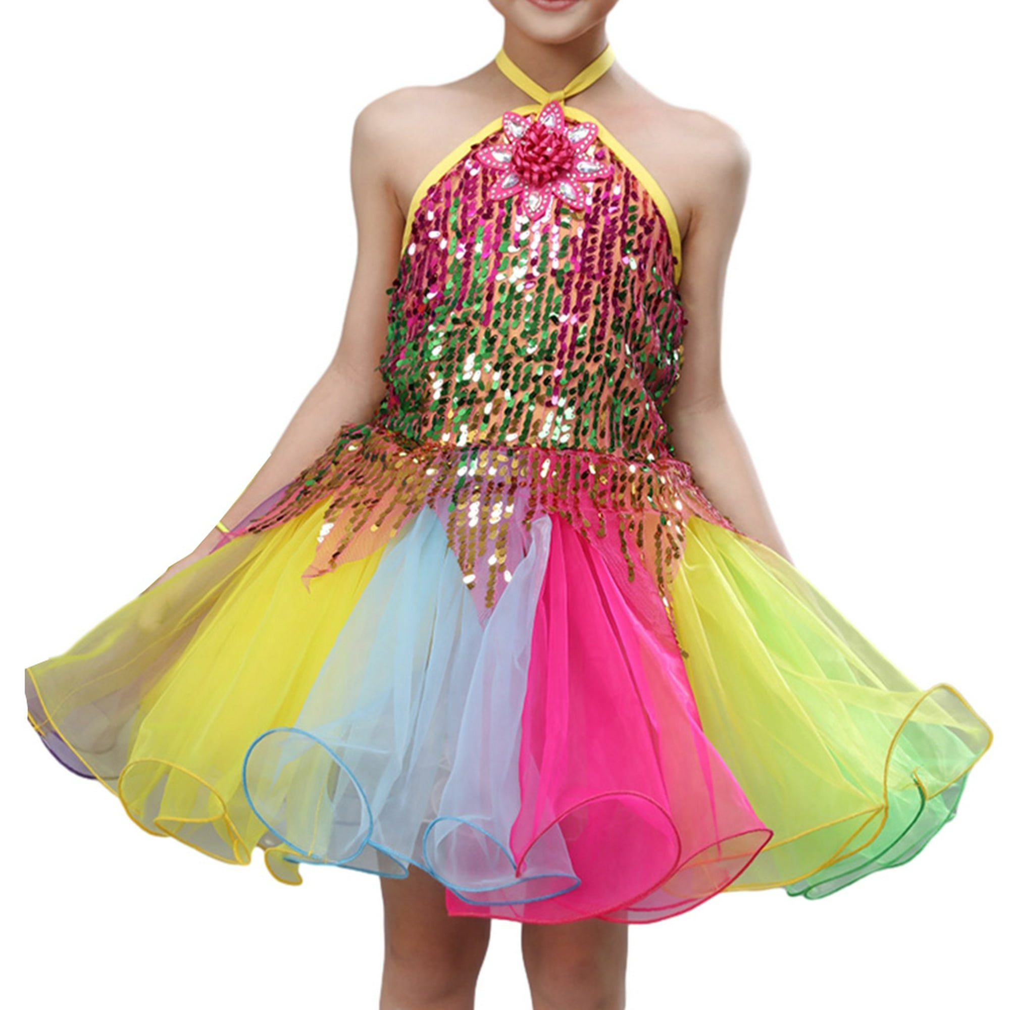 Vestido de tutú de Ballet para niños, traje de baile de flores de