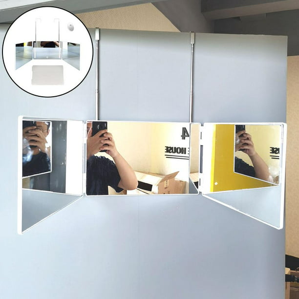 Espejo de 3 vías para corte de cabello, con espejo de de 10x, espejo triple  portátil, blanco Zulema espejo tríptico