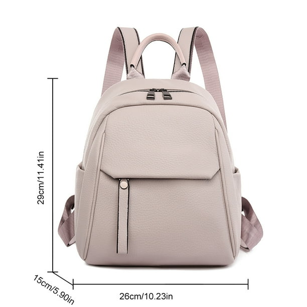 Mochila para mujer Mochila de estudiante de cuero PU de moda de gran  capacidad (L rosa)