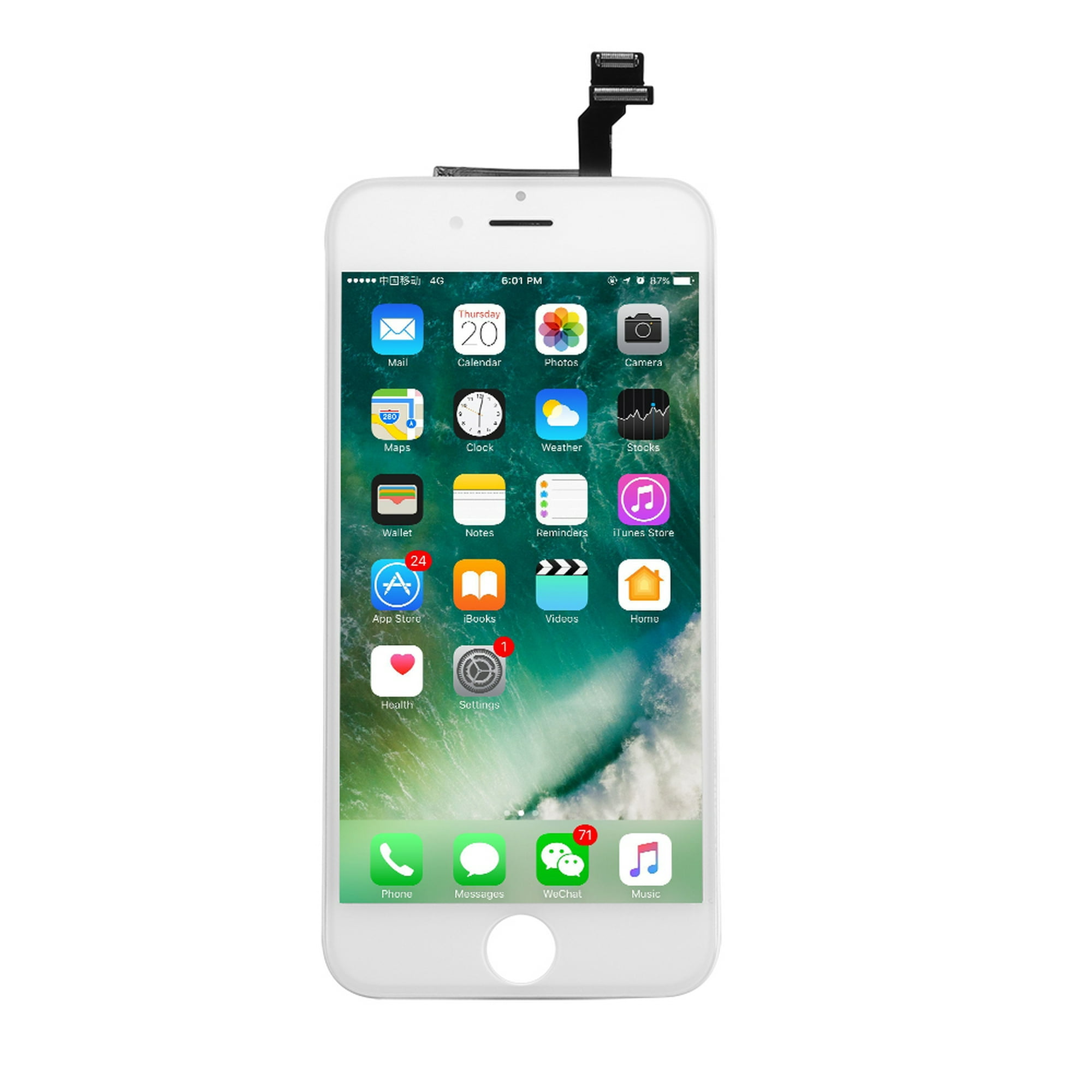 Pantalla LCD y Táctil para Iphone 8 Plus - Blanco - con Componentes -  Repuestos Fuentes