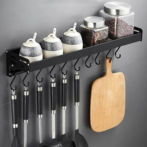  WALNUTA Estante para especias de cocina para montaje en pared,  azucarero, salero, contenedor de especias con cucharas, organizador de  utensilios de cocina (color: B, tamaño: 2 tazas) : Hogar y Cocina
