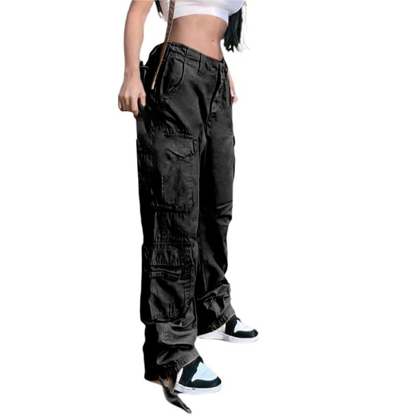 Pantalones Cargo De Tiro Bajo, Pantalones Estilo Hip-hop De Calle Para  Mujer, Pantalones Holgados De Pierna Ancha Con Múltiples Bolsillos Estilo  Vinta