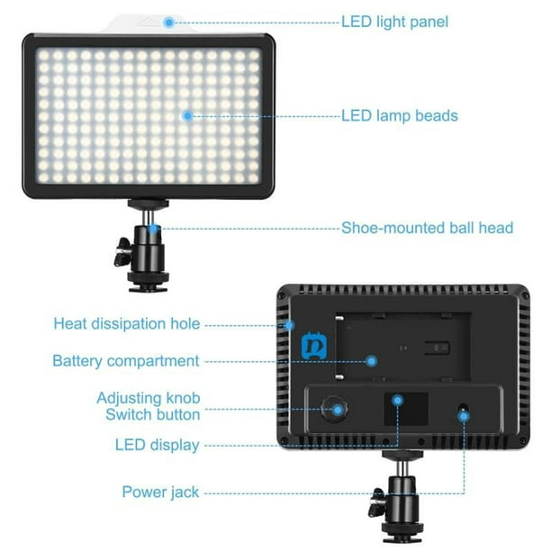 Luz de video LED RGB de 16 luces con trípode, kit de iluminación de  fotografía portátil, lámpara de llenado de estudio fotográfico, luz de  relleno de