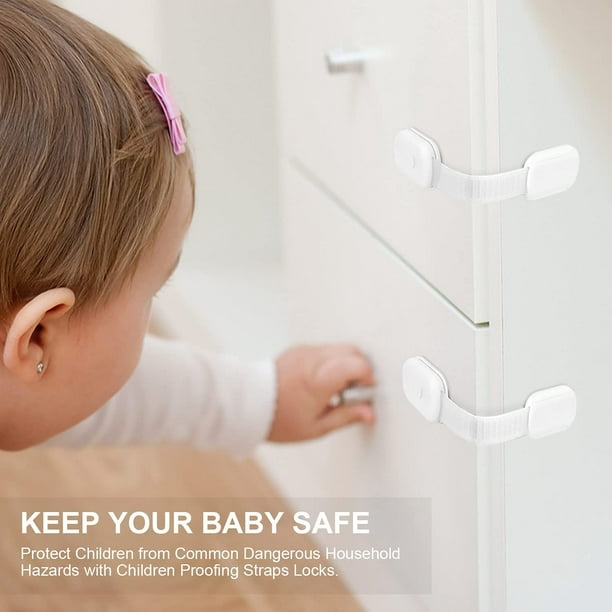 Seguros para Puertas y Cajones Bebé - Cierres de Seguridad para Cajones de  Protección a Bebés y Niños - (10 Piezas) (Blanco) : : Bebé