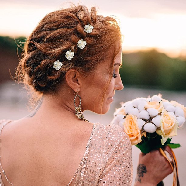 5 Piezas Tocados de Novia Horquillas de Pelo de Perla y Flores Tocados de Pelo  Boda