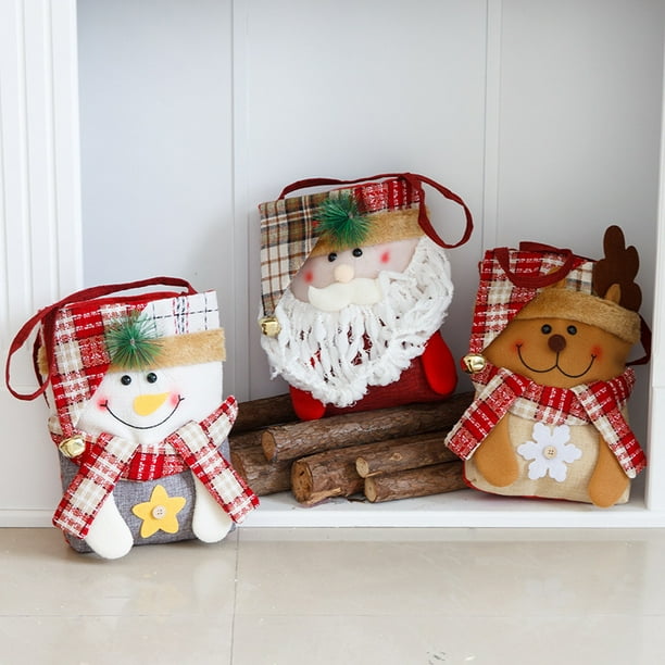 Bearachild Regalos de Navidad Bolsas de decoración festiva con asa Bolsas  de regalo decentes para bolsa de dulces de Navidad Kits de decoración para  fiestas B6