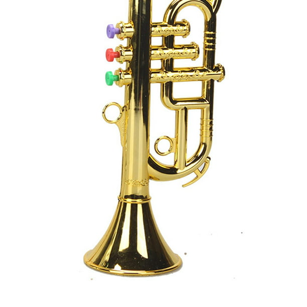 Instrumentos musicales Juguete de 3 tonos trompeta para niños, a partir de  3 años, trompeta de plástico en metal, viento y latón, banda de