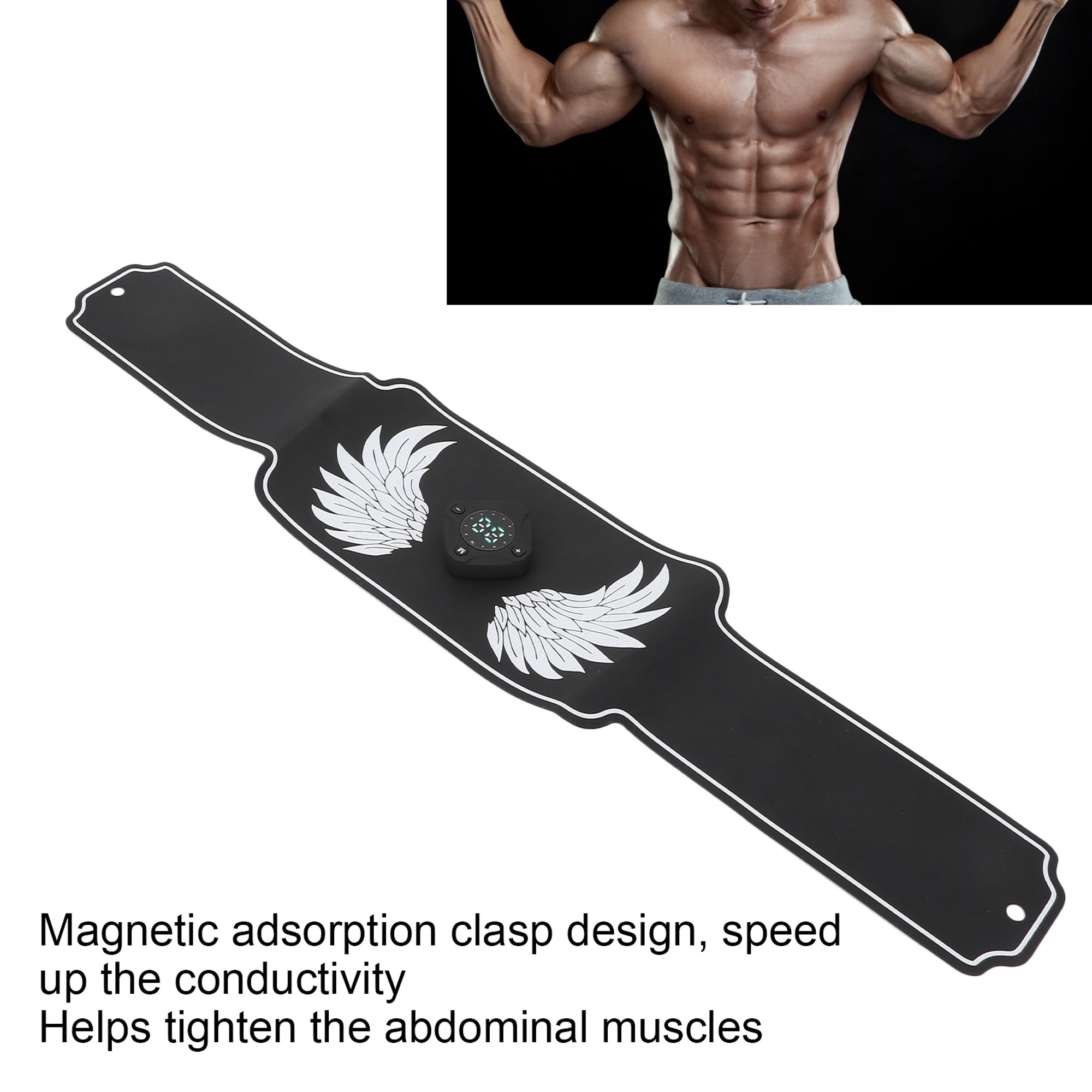 Dispositivo de entrenamiento muscular para adelgazar el cuerpo del cinturón  de estimulación del músculo abdominal eléctrico negro Nikou Moderno