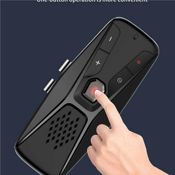 Altavoz manos libres Bluetooth para teléfono celular, kit inalámbrico de  coche adaptador de reproductor de música con clip trasero altavoz Bluetooth