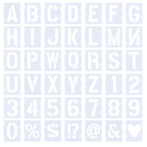 Plantillas de letras de 12 pulgadas, plantillas de símbolos y números para  manualidades, 42 plantillas de alfabeto reutilizables que se entrelazan
