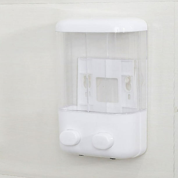  Dispensador de jabón de plástico para uso en la pared,  dispensador de jabón manual para uso en la pared, 2 unidades (color:  blanco) : Todo lo demás