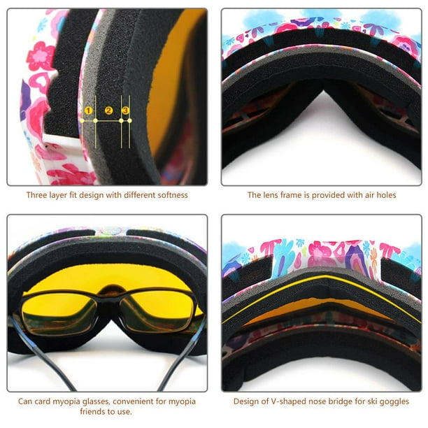 Gafas De Esquí Para Niños Gafas De Snowboard Coloridas Gafas De Doble Lente  Anti Niebla Gafas De Protección Uv Para Niños Niñas Moyic OD016008-02