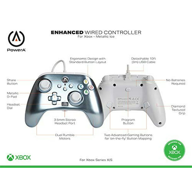 Power A Mando con Cable Blanco para Xbox Series X/S