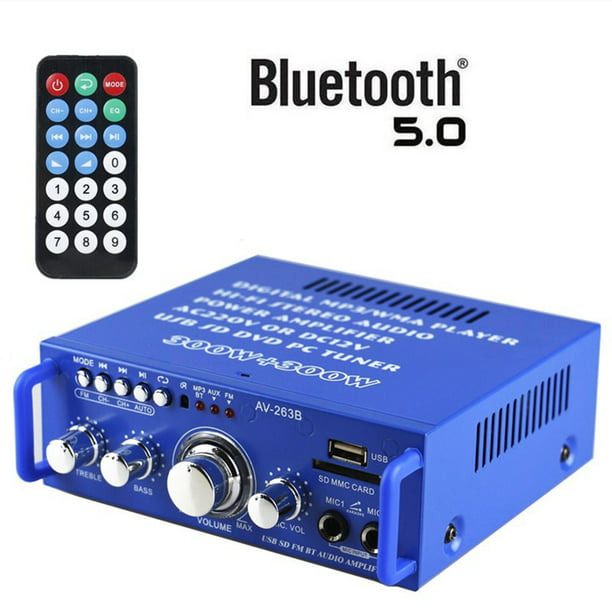 Amplificador Estéreo Inalámbrico Bluetooth, Receptor de Sonido de