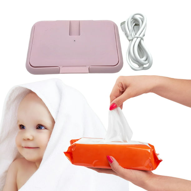 Dispensador de toallitas húmedas para bebés, dispensador de toallitas  húmedas con tapa, bolsa portátil para toallitas húmedas (rosa)