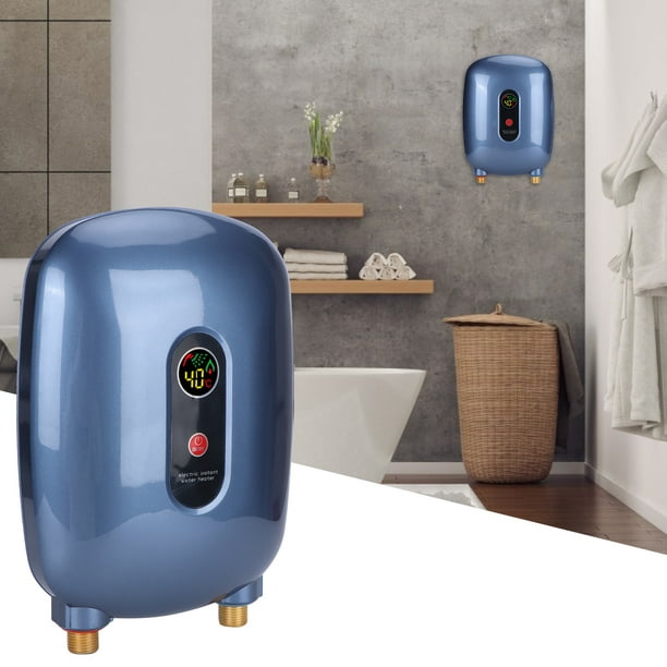  Pequeños calentadores de agua eléctricos instantáneos, ducha  caliente de calefacción de 3 segundos para uso doméstico, ajuste de  temperatura de un solo botón, calentador de agua caliente montado en la  pared 