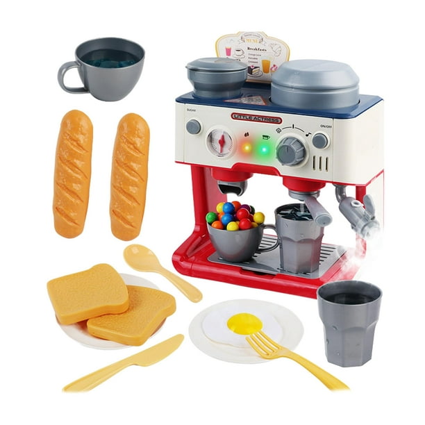 Juego de juguetes de pequeños electrodomésticos de cocina de madera, juego  de rol con accesorios, regalos para niñas y niños pequeños , Mezclador  Baoblaze Cafetera