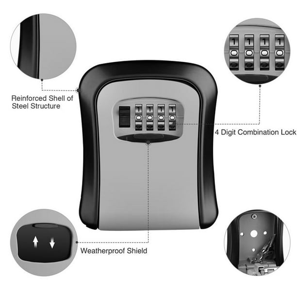 Caja de seguridad para llaves CARBONLIKE, caja para llaves de 4 dígitos, caja  fuerte impermeable par ShuxiuWang
