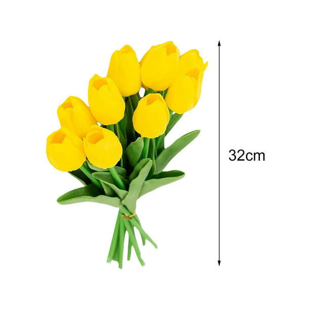 Ramo de tulipanes artificiales LONA, amarillo-verde, 45cm, Ø15cm