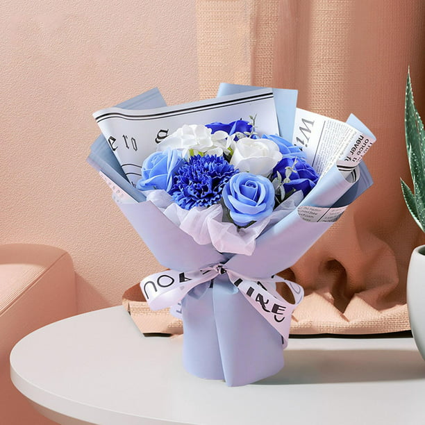 Jabón artificial, de flores, , , ramo de jabón perfumado de flores para la  decoración de bodas de la de San Valentín de Azul Macarena Ramo de flores  de jabón