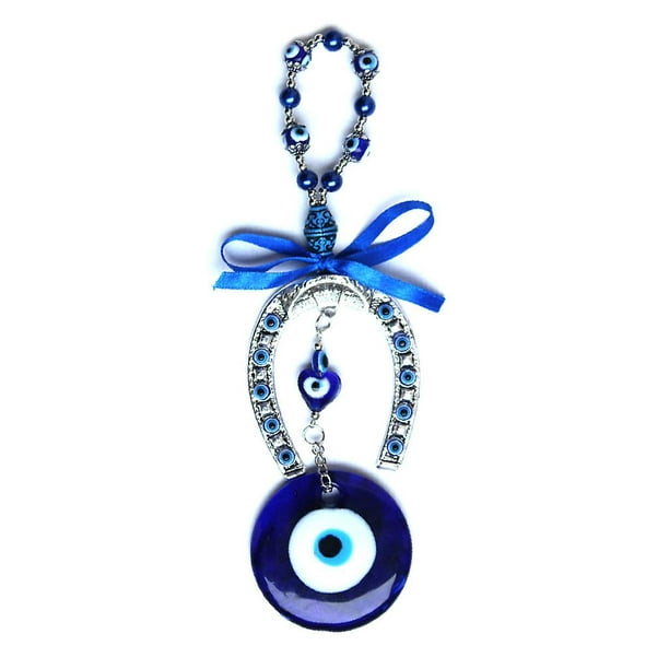 Azul turco para decoración de herradura de mal de ojo, colgante de pared,  amuletos para protección, llavero, adorno para el hogar, bendición, regalo  de la suerte YONGSHENG