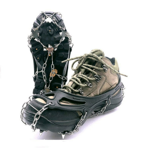 11 de crampones, cubierta de zapatos portátil resistente al desgaste, tacos  de hielo ligeros, empuñaduras de ón para senderismo, caminar XL negro  Macarena Clavos Crampones