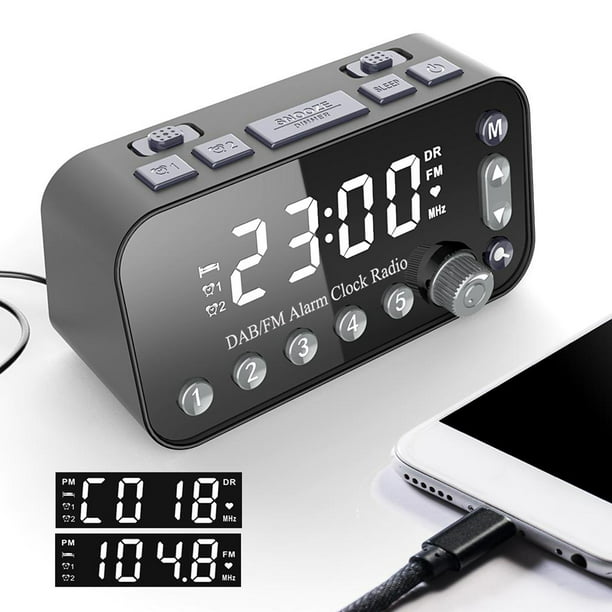 despertador con Bluetooth con puerto de carga USB Baoblaze Radio