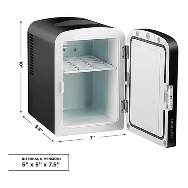 Mini Refrigerador Portátil Chefman con Puerta de Espejo de 4lt