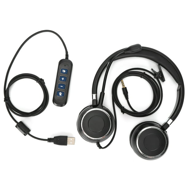 Grandstream - Auriculares para teléfono con 2 auriculares en ambos oídos,  micrófono con cancelación de ruido, auriculares para centro de llamadas