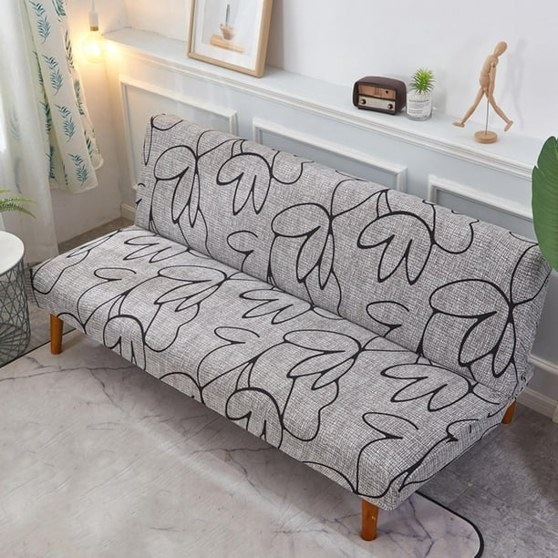 2 × Sofá cama sin brazos elástico Funda para sofá Funda plegable para futón  perfecl Funda de sofá