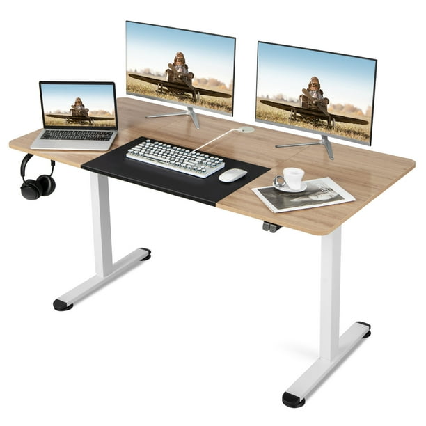 Escritorio de pie ajustable en altura con motor eléctrico, escritorio  ergonómico de pie, soporte de escritorio ajustable para computadora (negro  +