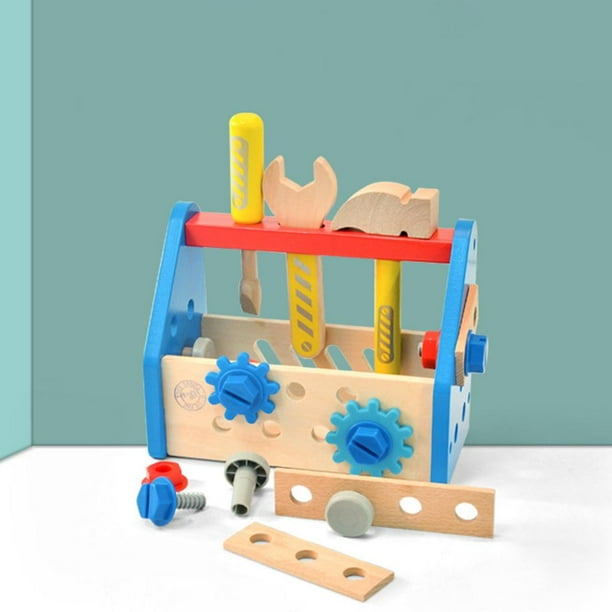 Caja de herramientas Juguete de juguete Juego de herramientas de carpintero  perfke reparación de juguetes de martillo llave