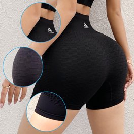 Pantalones cortos de yoga para fitness de cintura alta Levanta glúteos  Mujeres Entrenamientos Leggings (Gris S/M) Tmvgtek Deportes Acuáticos