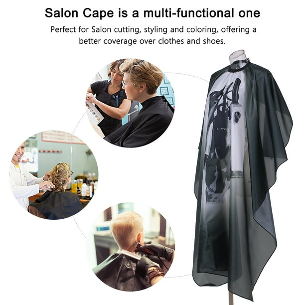 Capas de peluquero para hombres, capa de corte de cabello con cierre de  metal a presión, capa de salón profesional, capa de peluquería impermeable