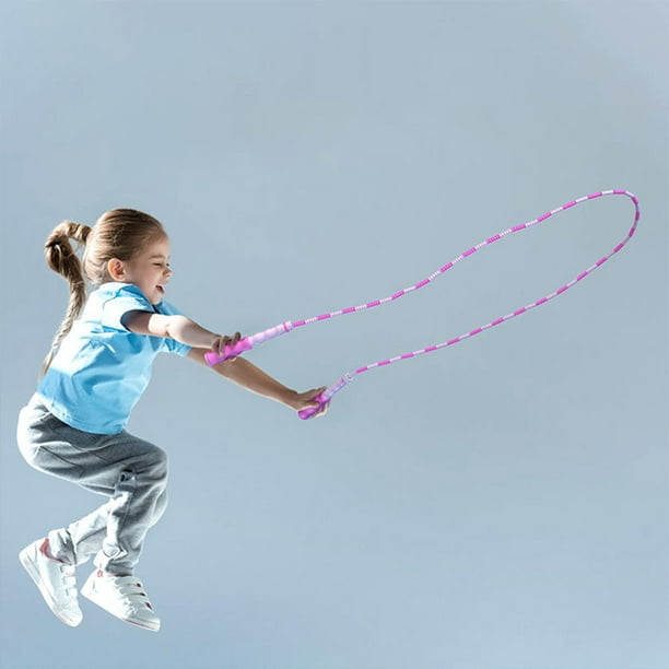 TYSISKNO Cuerda de saltar para niños, niñas y niños, cuerdas de saltar  suaves con cuentas, cuerda de saltar ajustable, cuerda segmentada sin  enredos