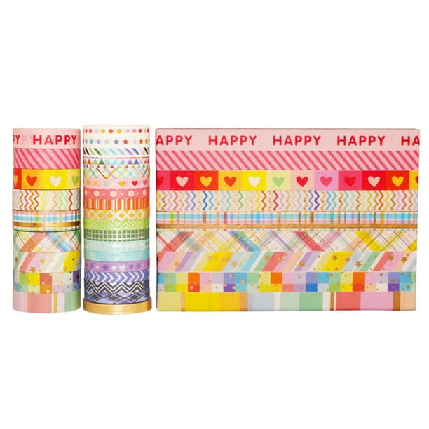 Washi Tape Set, 12/27 adhesiva dorada para álbumes de recortes, cinta  decorativa para manualidades, envoltura de regalos, diarios, - 5 mm 10 mm 3  m Gloria Papel de Scrapbooking