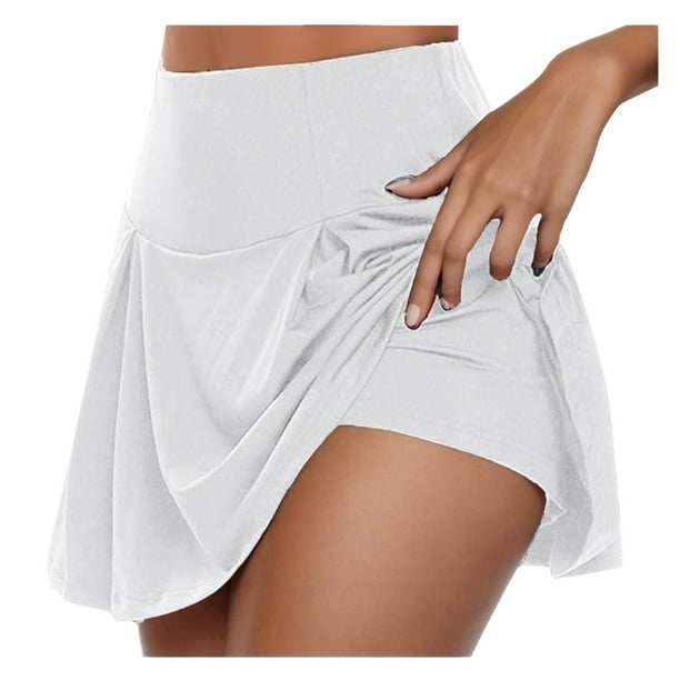Gibobby Yoga pants cortos mujer Pantalones cortos para correr 2 en 1 para  mujer(Blanco,G)
