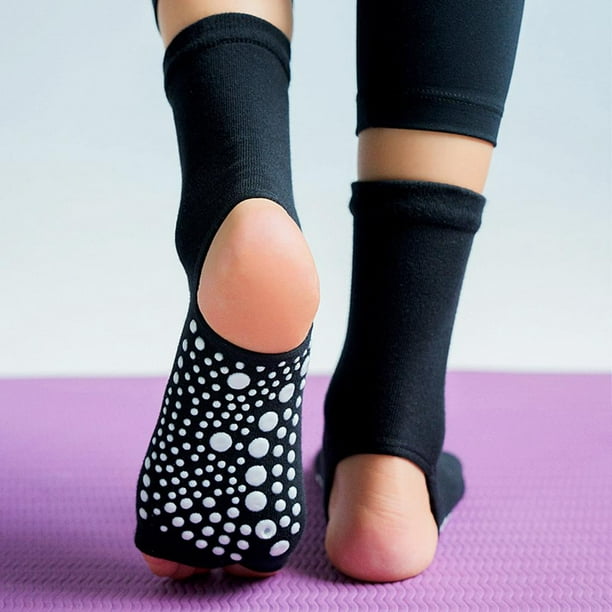 2 Pares de Calcetines de Yoga para Mujer, Sin , Antideslizantes, con Talón  de Agarre de Goma Salvador Calcetines de yoga para mujer